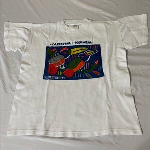 Vintage Y2K Mola-Arte Kuna Cartagena Colombia Tee